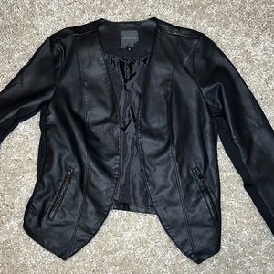 DYNAMITE Black Faux Leather Blazer - Size Large